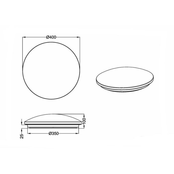 Weiße Deckenlampe Kunststoff, Vanysia, 15W, 3000K LED, IP44