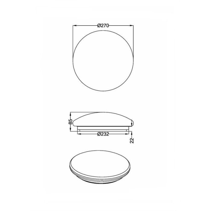 Weiße Deckenlampe Kunststoff, Vanysia, 12W, 4000K LED, IP44