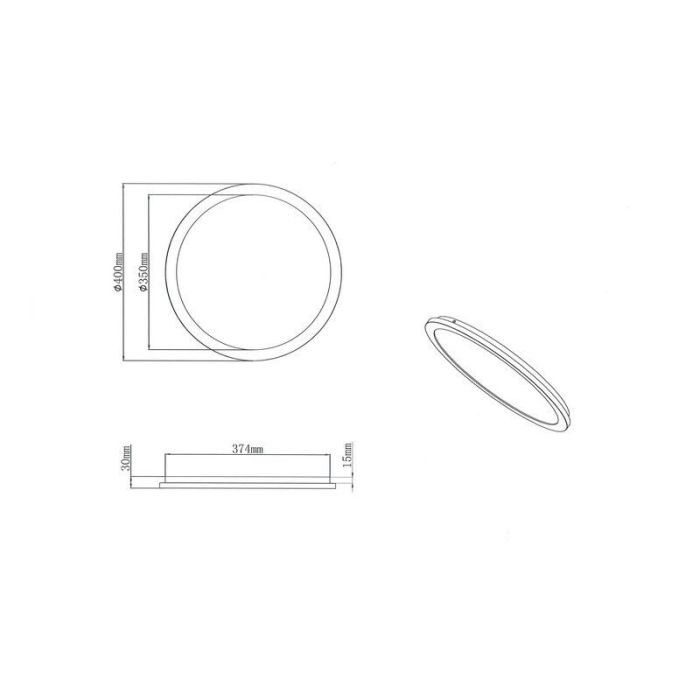 Weiße Deckenlampe Modern, Gistrup, 24W, 3000K LED, IP44
