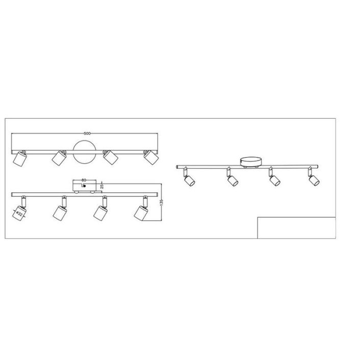 Silberne Deckenstrahler Modern, Belal