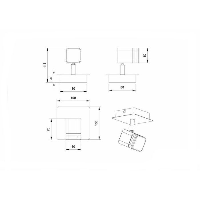 Nickel Wandstrahler Modern, Kolind, 4W, 3000K LED