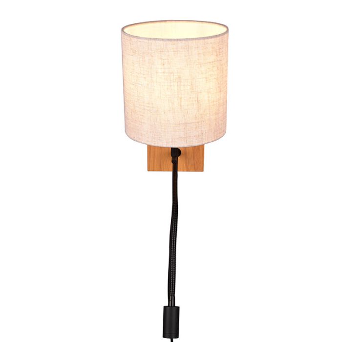 Weiße Wandleuchte Holz, Fransien, mit Schalter