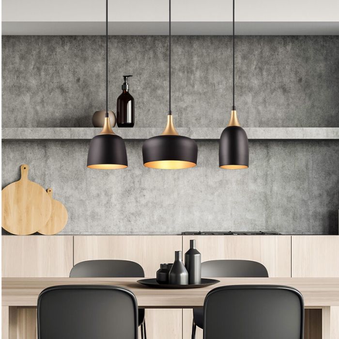 Schwarze Pendelleuchte Modern, Declan