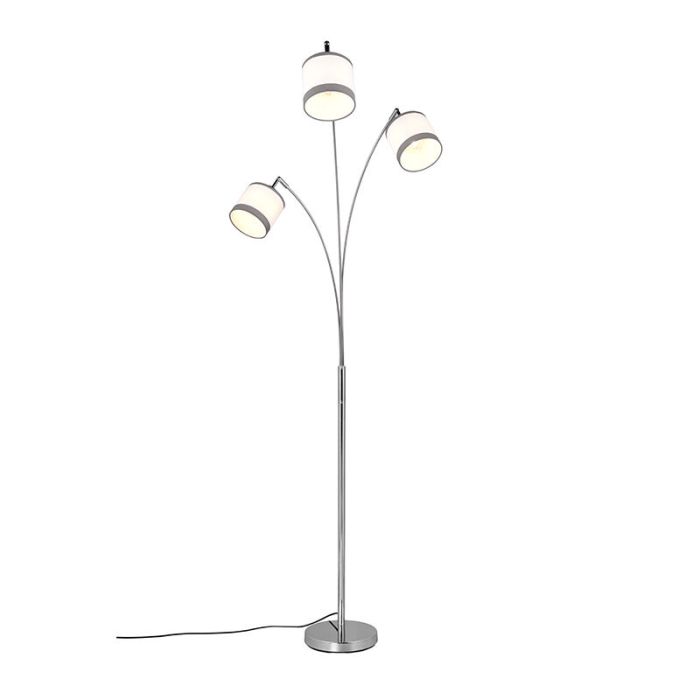 Weiße Bogenlampe Modern, Denley, mit Schalter