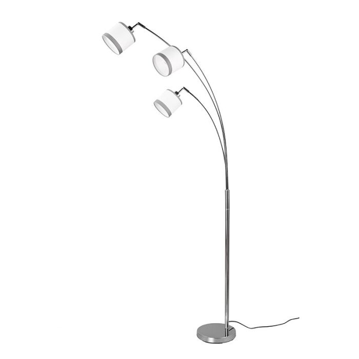 Weiße Bogenlampe Modern, Denley, mit Schalter