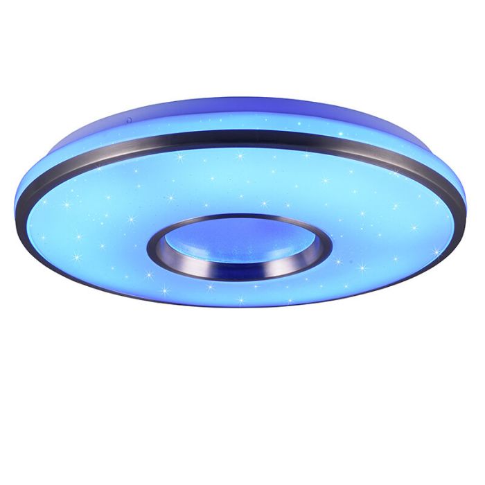 Weiße Deckenlampe Kunststoff, Franz, 21W, RGBW LED, mit Fernbedienung