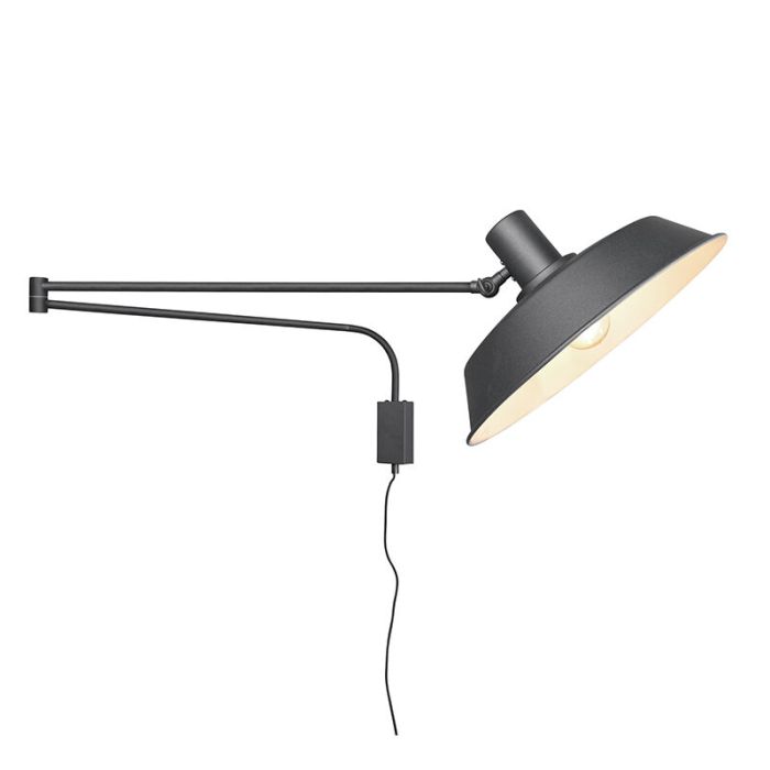 Schwarze Wandleuchte Modern, Silvia, mit Schalter