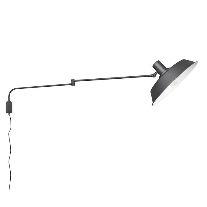 Schwarze Wandleuchte Modern, Silvia, mit Schalter