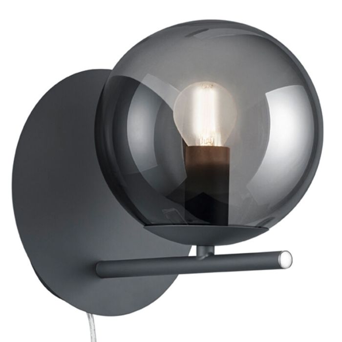Anthrazit Wandleuchte Modern, Silkis, mit Schalter