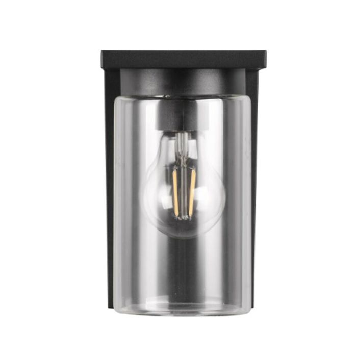 Schwarze Außen Wandleuchte mit Dämmerungsmelder Modern, Yves, IP44