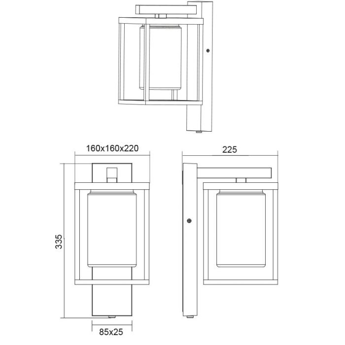 Anthrazit Außen Wandleuchte mit Dämmerungsmelder Modern, Reini, IP44