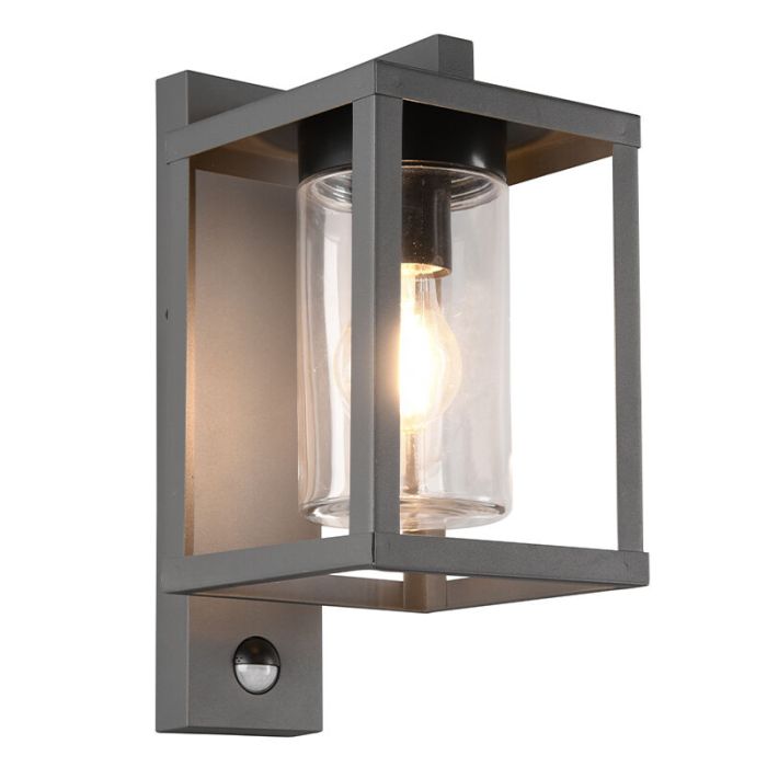 Anthrazit Außen Wandleuchte mit Bewegungsmelder Modern, Reini, IP44