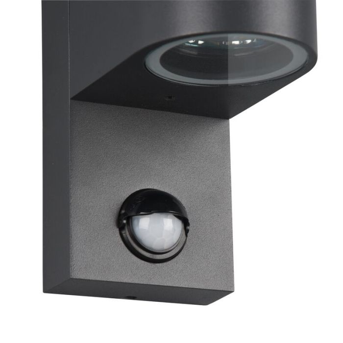 Anthrazit Außen Wandleuchte mit Bewegungsmelder Modern, Laurien, IP44