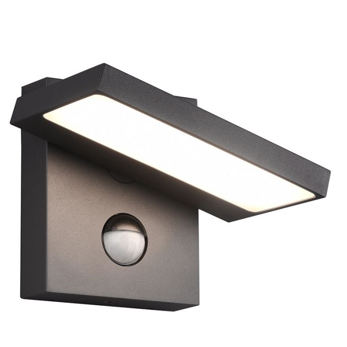 Anthrazit Außen Wandleuchte mit Bewegungsmelder Modern, Tabita, 8W, 3000K LED, IP54