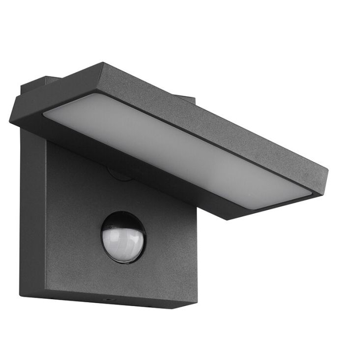 Anthrazit Außen Wandleuchte mit Bewegungsmelder Modern, Tabita, 8W, 3000K LED, IP54