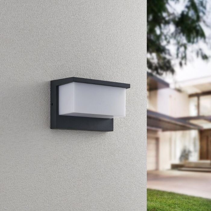 Anthrazit Außenleuchte Modern, Slimane, 13W, 3000K LED, IP54