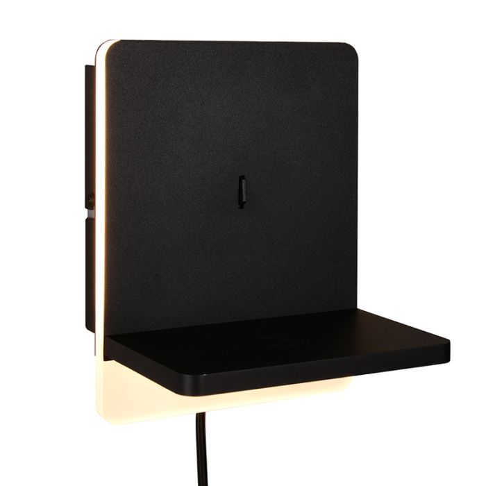 Schwarze Wandleuchte Modern, Margje, 9W, 3000K LED, mit Schalter
