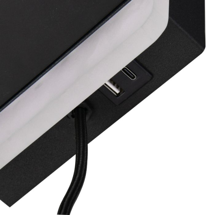 Schwarze Wandleuchte Modern, Margje, 9W, 3000K LED, mit Schalter
