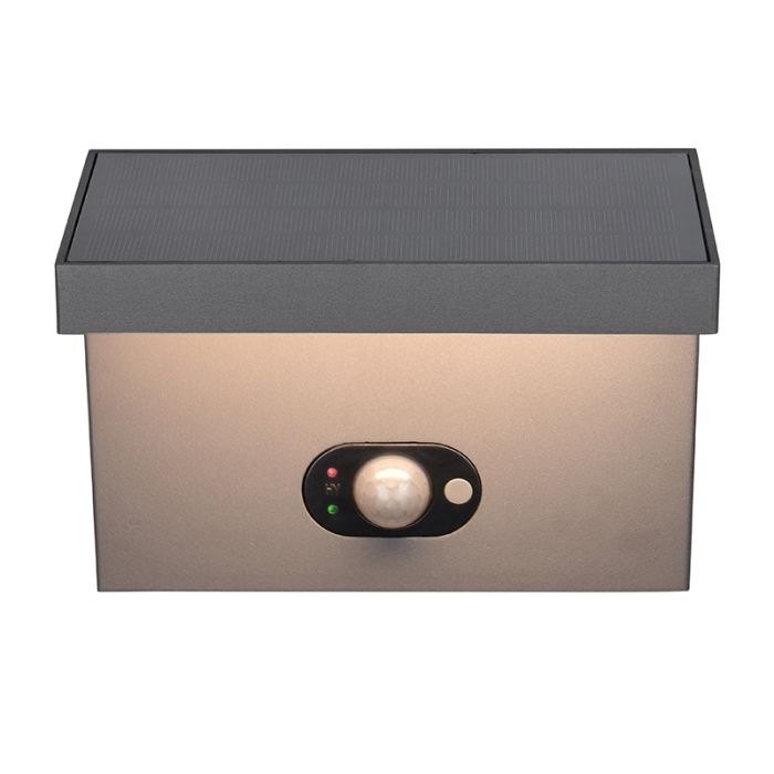 Anthrazit Solar Außen Wandleuchte Modern, Nesrin, 5W, White Switch LED, IP65