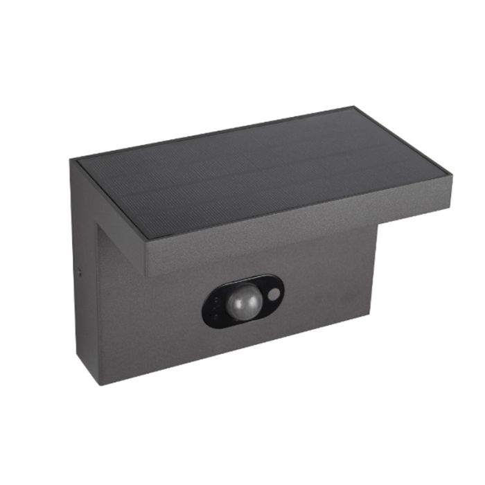 Anthrazit Solar Außen Wandleuchte Modern, Nesrin, 5W, White Switch LED, IP65