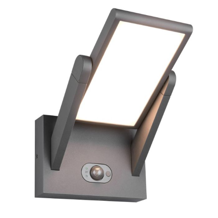 Anthrazit Solar Außen Wandleuchte Modern, Maku, 5W, White Switch LED, IP65