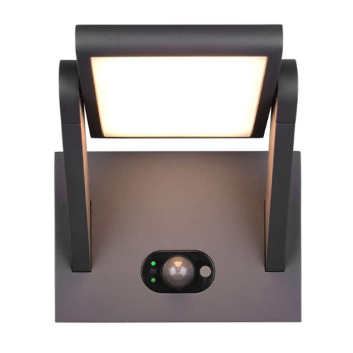 Anthrazit Solar Außen Wandleuchte Modern, Maku, 5W, White Switch LED, IP65