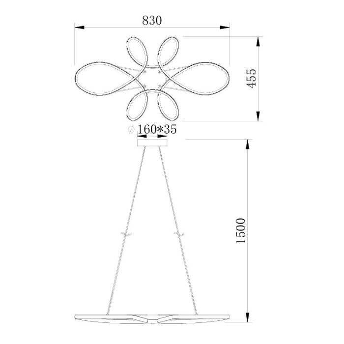 Schwarze Pendelleuchte Esszimmer Design, Vikash, 32W, 3000K LED, 3-stufig dimmbar