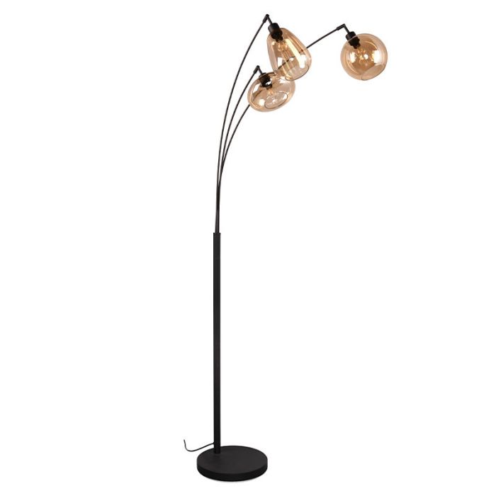 Bernstein Stehlampe Design, Sybren, mit Schalter