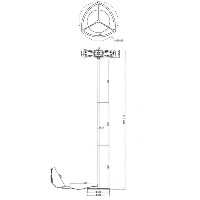 Messing Stehlampe Modern, Remy, 31W, 3000K LED, mit Schalter