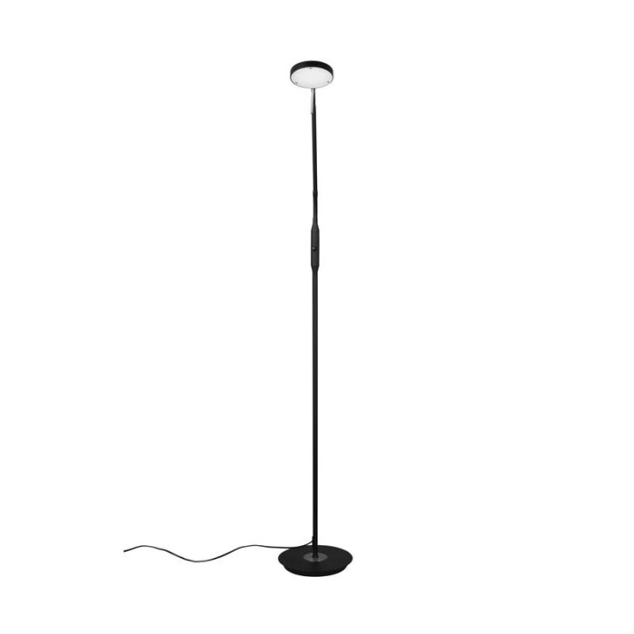 Schwarze Leselampe Stehlampe Modern, Bilge, 12W, warm- bis kaltweiß einstellbare LED, mit Touch-Dimmer