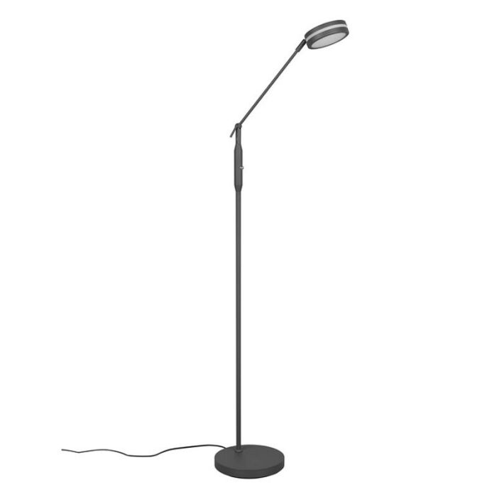 Anthrazit Leselampe Stehlampe Modern, Marjon, 6W, warm- bis kaltweiß einstellbare LED, mit Touch-Dimmer