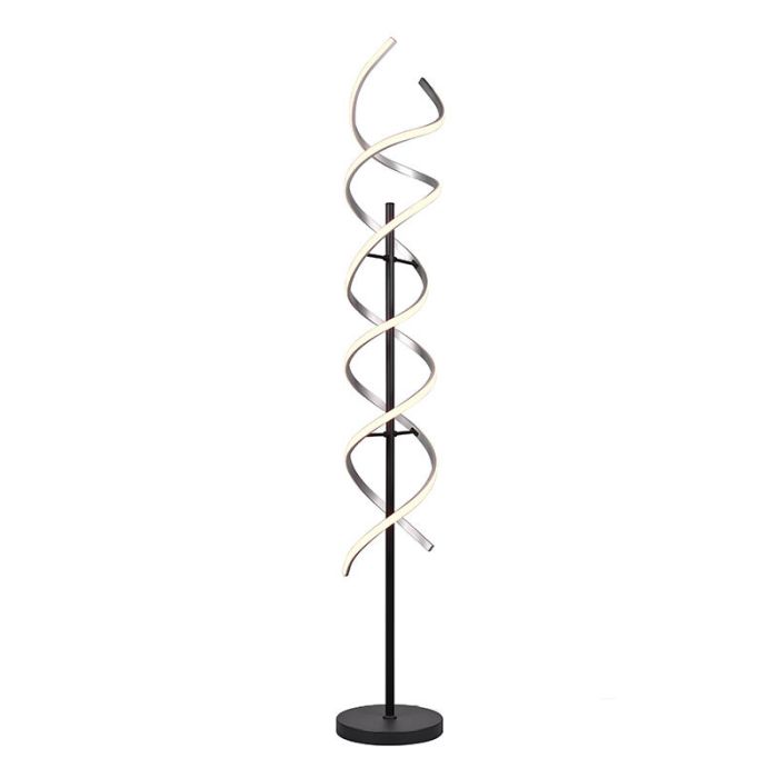 Chrom Stehlampe Design, Sylvian, 32W, warm- bis kaltweiß einstellbare LED, mit Touch-Dimmer