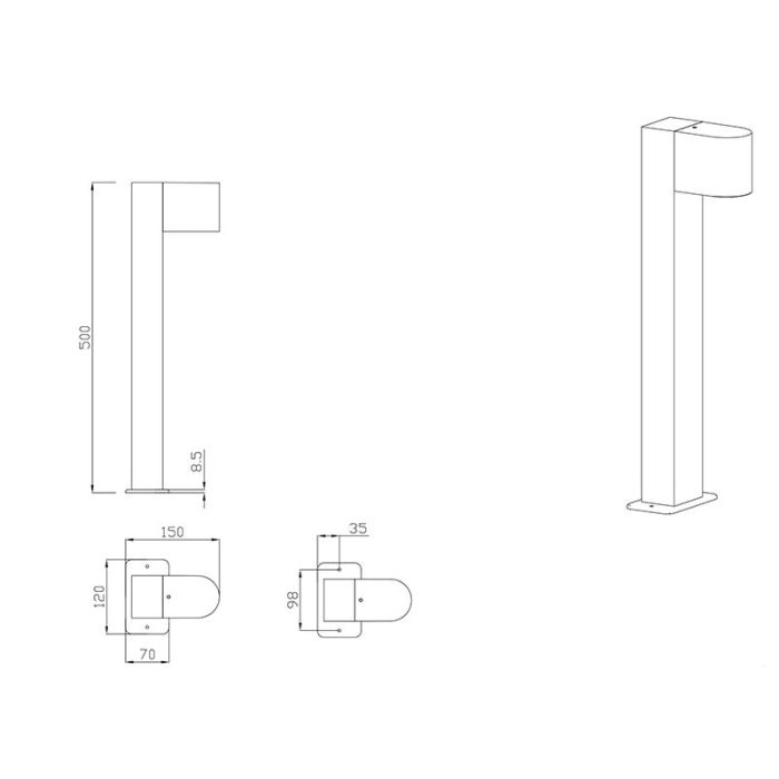Anthrazit Außenleuchte Modern, Laurien, IP44