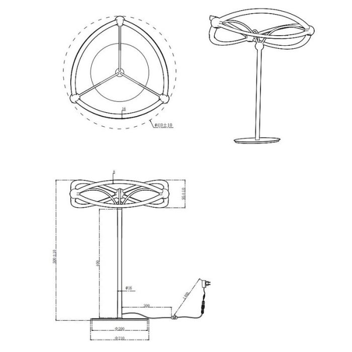 Nickel Tischleuchte Modern, Remy, 20W, 3000K LED, mit Schalter