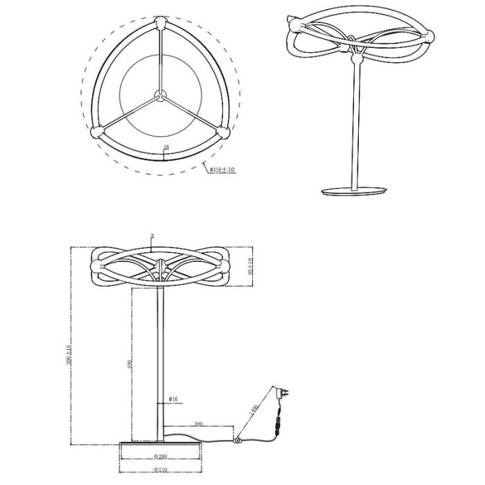 Messing Tischleuchte Modern, Remy, 20W, 3000K LED, mit Schalter