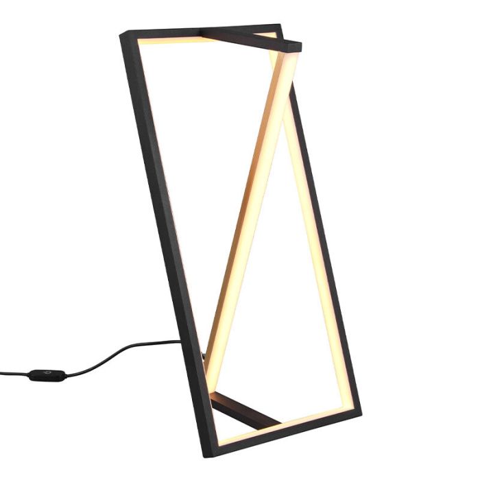 Schwarze Tischleuchte Modern, Chadi, 9W, warm- bis kaltweiß einstellbare LED, mit Touch-Dimmer