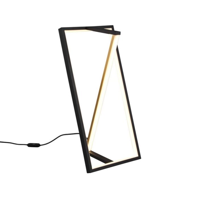 Schwarze Tischleuchte Modern, Chadi, 9W, warm- bis kaltweiß einstellbare LED, mit Touch-Dimmer