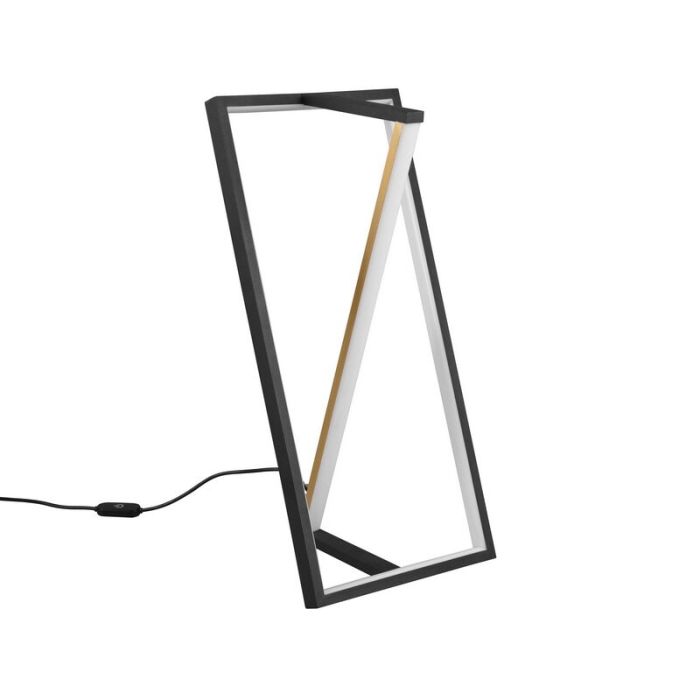 Schwarze Tischleuchte Modern, Chadi, 9W, warm- bis kaltweiß einstellbare LED, mit Touch-Dimmer