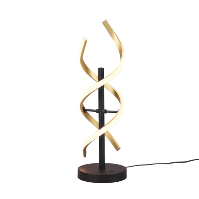 Messing Tischleuchte Design, Sylvian, 20W, warm- bis kaltweiß einstellbare LED, mit Touch-Dimmer