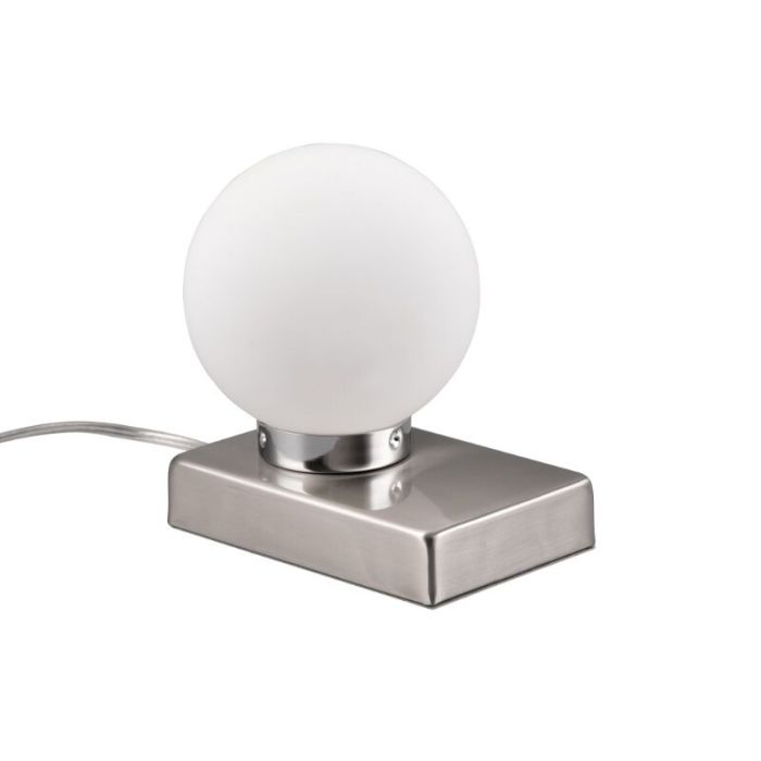 Nickel Tischleuchte Modern, Jullian, mit Schalter