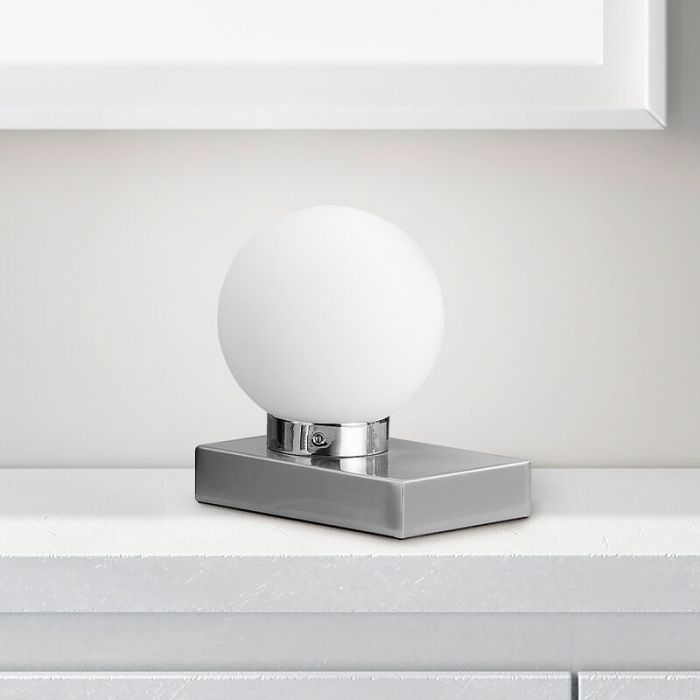 Nickel Tischleuchte Modern, Jullian, mit Schalter