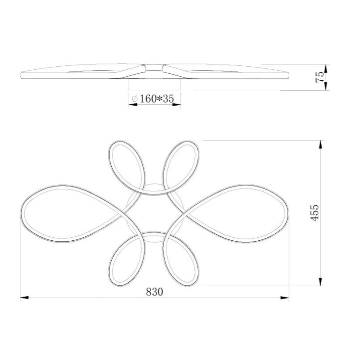 Weiße Deckenleuchte Design, Vikash, 32W, 4000K LED, 3-stufig dimmbar