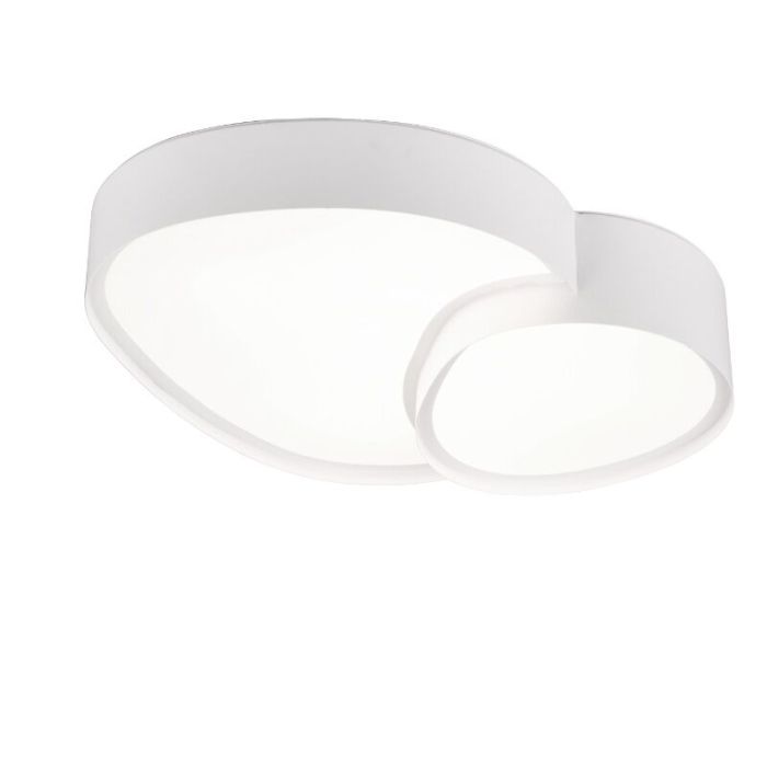 Weiße Deckenleuchte Metall, Merwin, 21W, warm- bis kaltweiß einstellbare LED, mit Fernbedienung