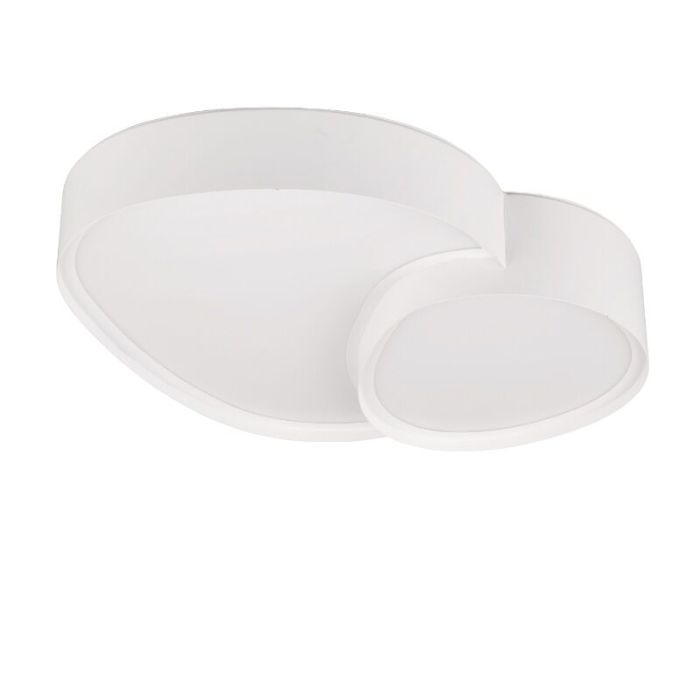 Weiße Deckenleuchte Metall, Merwin, 21W, warm- bis kaltweiß einstellbare LED, mit Fernbedienung
