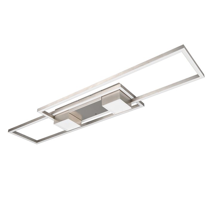 Nickel Deckenlampe Design, Sohaib, 37W, warm- bis kaltweiß einstellbare LED, 3-stufig dimmbar