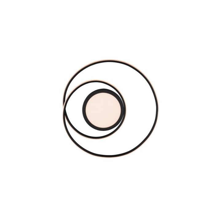 Schwarze Deckenlampe Modern, Elysa, 56W, warm- bis kaltweiß einstellbare LED, mit Fernbedienung
