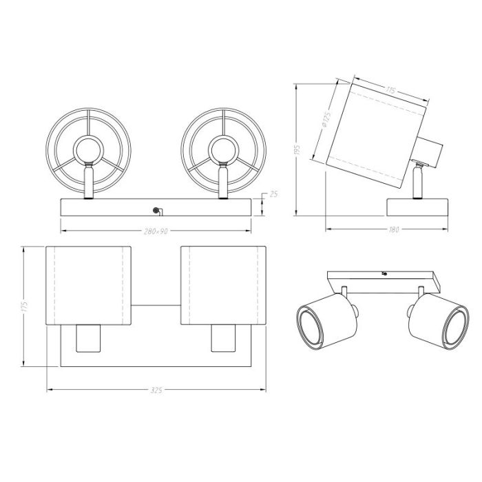 Anthrazit Deckenstrahler Modern, Mirle