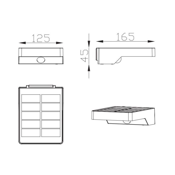 Anthrazit Außen Wandleuchte mit Bewegungsmelder Modern, Sunita, 4,8W, 3000K LED, IP44