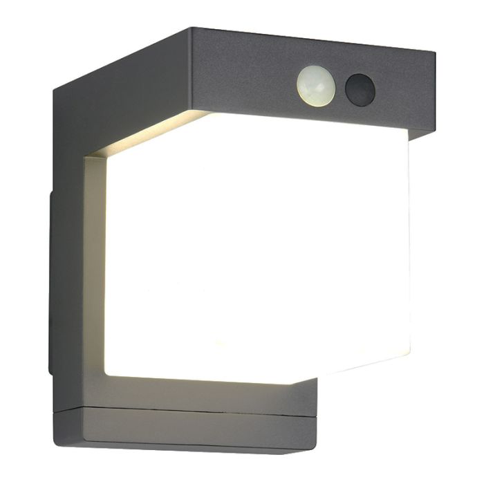 Schwarze Solar Außen Wandleuchte Modern, Kadija, 5,5W, 4000K LED, IP44