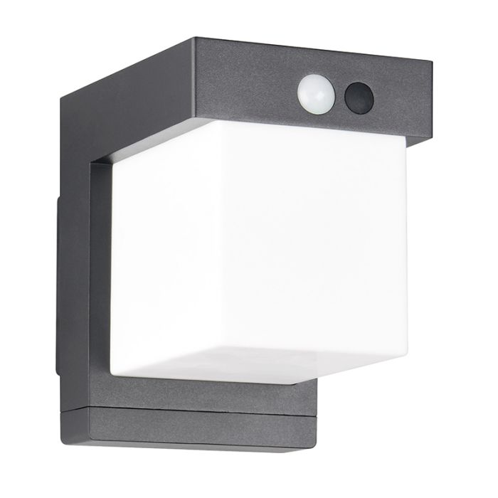 Schwarze Solar Außen Wandleuchte Modern, Kadija, 5,5W, 4000K LED, IP44